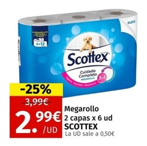 Oferta de Scottex - Megarollo por 2,99€ en Maskom Supermercados