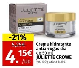 Oferta de Juliette Crowe - Crema Hidratante Antiarrugas Día por 4,15€ en Maskom Supermercados