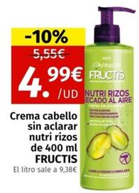 Oferta de Fructis - Crema Cabello Sin Aclarar Nutri Rizos por 4,99€ en Maskom Supermercados