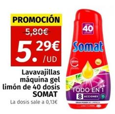 Oferta de Somat - Lavavajillas Máquina Gel Limón por 5,29€ en Maskom Supermercados