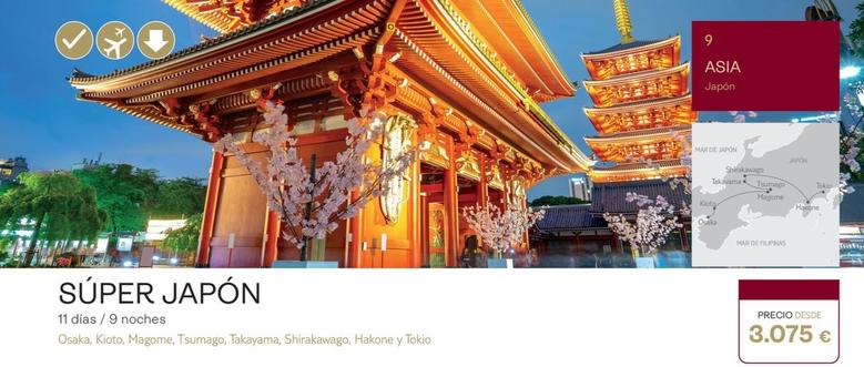 Oferta de Súper Japón por 3075€ en Tui Travel PLC
