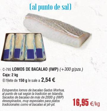 Oferta de Lomos De Bacalao (iwp) por 16,95€ en Abordo