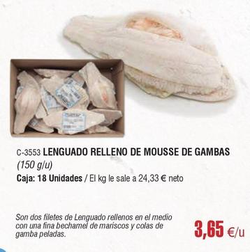 Oferta de Abordo - Lenguado Relleno De Mousse De Gambas por 3,65€ en Abordo