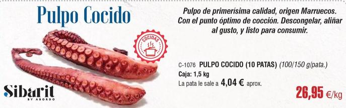 Oferta de Abordo - Pulpo Cocido por 26,95€ en Abordo