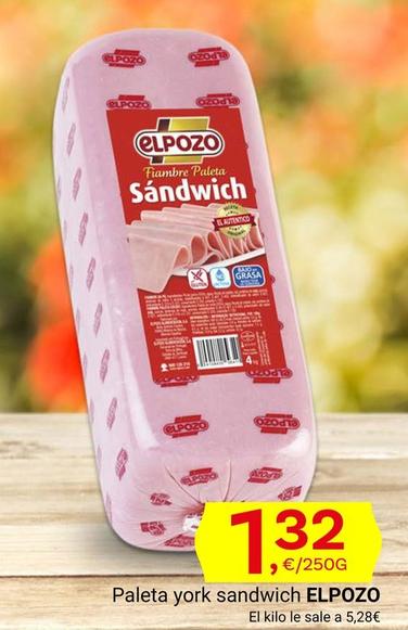 Oferta de Elpozo - Paleta York Sandwich por 1,32€ en Supermercados Dani