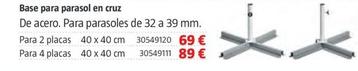 Oferta de Base para parasol en cruz por 69€ en BAUHAUS