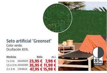 Oferta de Seto Artificial 'Greenset' por 23,95€ en BAUHAUS