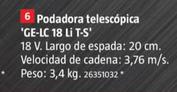 Oferta de Einhell - Podadora Telescopica Ge-lc 18 Li T-s por 129€ en BAUHAUS
