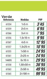 Oferta de Malla De Sombreo Verde por 3,45€ en Ferrcash
