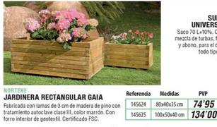 Oferta de Jardinera Rectangular Gaia por 74,95€ en Ferrcash