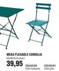 Oferta de Mesa Plegable Cordelia por 39,95€ en Coinfer