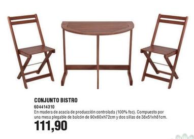 Oferta de Conjunto Bistro por 111,9€ en Coinfer