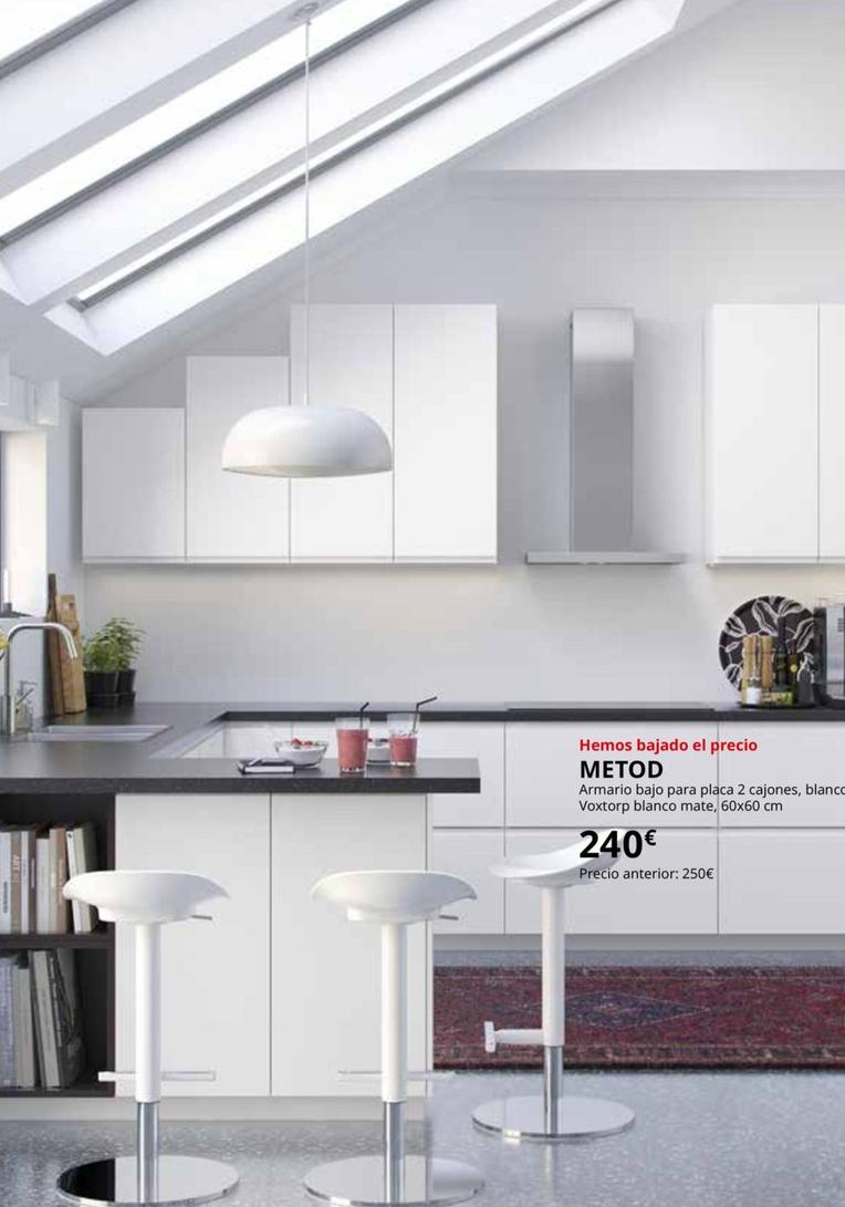 Oferta de Metod - Armario Bajo Para Placa 2 Cajones, Blanco Voxtorp Blanco Mate, 60x60 Cm por 240€ en IKEA