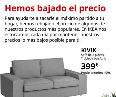 Oferta de Kivik - Sofá De 2 Plazas, Tibbleby Beis/gris por 399€ en IKEA