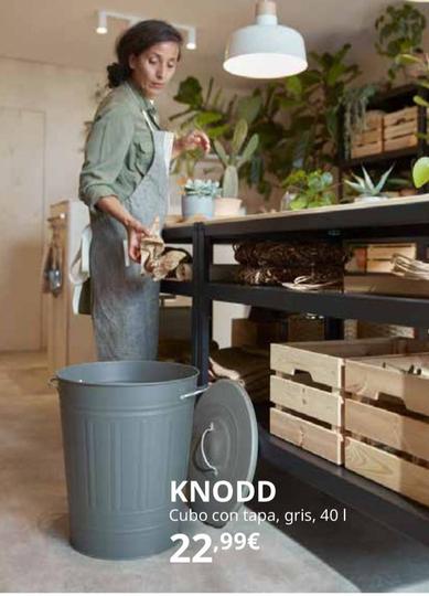 Oferta de Knodd - Cubo Con Tapa , Gris  por 22,99€ en IKEA