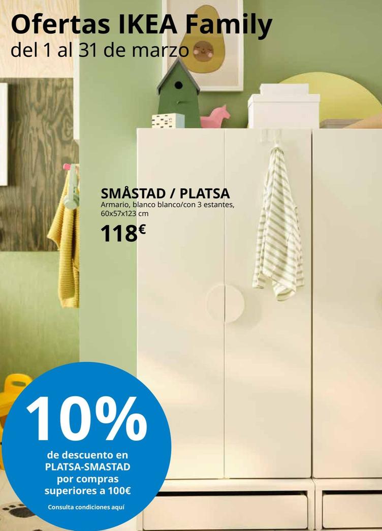 Oferta de Småstad / Platsa Armario, Blanco Blanco/con 3 Estantes por 118€ en IKEA