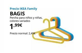 Oferta de Ikea - Bagis Percha Para Niños Y Niñas, Colores Variados por 1,99€ en IKEA