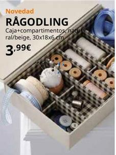Oferta de Rågodling Caja+compartimentos, Natural/beige por 3,99€ en IKEA