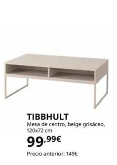 Oferta de Tibbhult - Mesa De Centro, Beige Grisáceo, 120x72 Cm por 99,99€ en IKEA