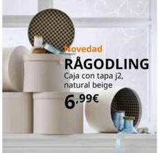 Oferta de Rågodling Caja Con Tapa J2, Natural/beige por 6,99€ en IKEA