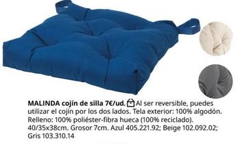 Oferta de Malinda - Cojin De Silla por 7€ en IKEA