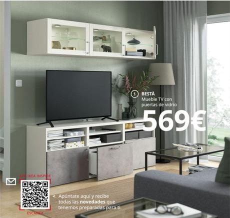 Oferta de Ikea - Mueble Tv Con Puertas De Vidrio por 569€ en IKEA