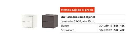 Oferta de Ikea - Armario Con 2 Cajones por 45€ en IKEA