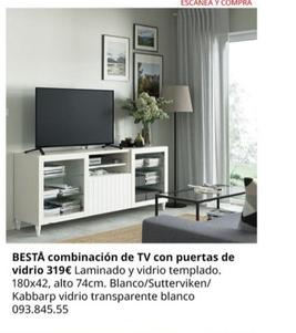 Oferta de Ikea - Combinación De Tv Con Puertas De Vidrio por 319€ en IKEA