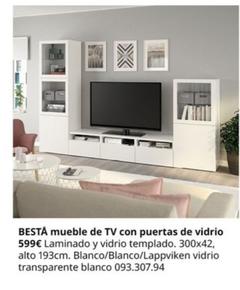 Oferta de Ikea - Mueble De Tv Con Puertas De Vidrio por 599€ en IKEA