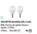 Oferta de Bombilla por 4€ en IKEA