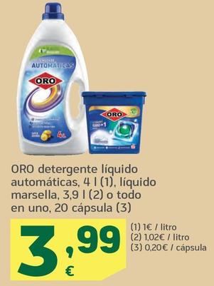 Oferta de Oro - Detergente Liquido Automaticas por 3,99€ en HiperDino