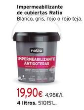 Oferta de Ratio - Impermeabilizante De Cubiertas por 19,9€ en Cadena88