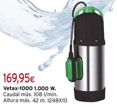 Oferta de Bombas Aguas Sucias Vetax-1000 1.000 W. por 169,95€ en Cadena88