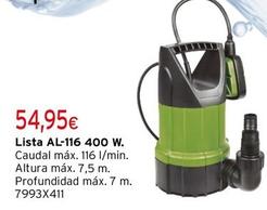 Oferta de Bombas Aguas Sucias Lista Al-116 400 W por 54,95€ en Cadena88
