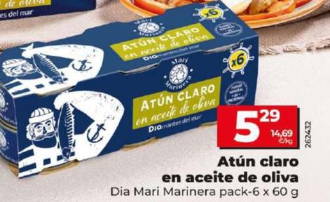 Oferta de Dia Mari Marinera - Atún Claro En Aceite De Oliva por 5,29€ en Dia