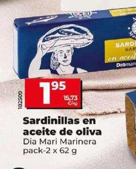 Oferta de Dia Mari Marinera - Sardinillas En Aceite De Oliva por 1,95€ en Dia