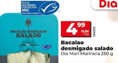 Oferta de Dia Mari Marinera - Bacalao Desmigado Salado por 4,99€ en Dia