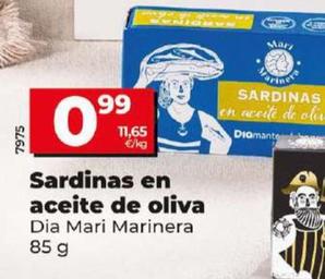 Oferta de Dia Mari Marinera - Sardinas En Aceite De Oliva por 0,99€ en Dia