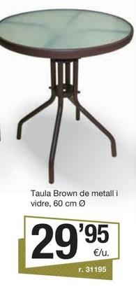 Oferta de Taula Brown De Metall I Vidre, 60 Cm por 29,95€ en BonpreuEsclat