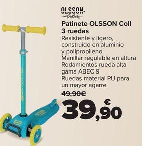 Oferta de Olsson - Patinete Coll 3 Ruedas por 39,9€ en Carrefour