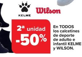 Oferta de Kelme Y Wilson - En Todos Los Calcetines De Deporte De Adulto E Infantil  en Carrefour