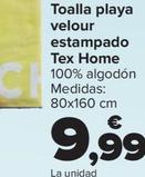 Oferta de Toalla Playa Velour Estampado Tex Home por 9,99€ en Carrefour