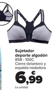 Oferta de Sujetador Deporte Algodón por 6,99€ en Carrefour