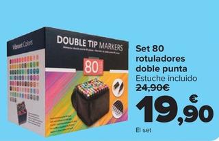 Oferta de Set 80 Rotuladores Doble Punta por 19,9€ en Carrefour
