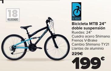 Oferta de Bicicleta MTB 24" Doble Suspensión por 199€ en Carrefour