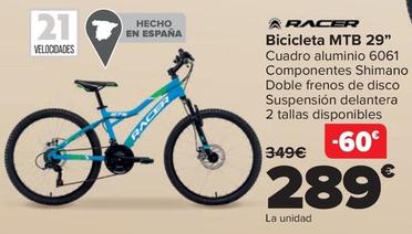 Oferta de Racer - Bicicleta MTB 29" por 289€ en Carrefour