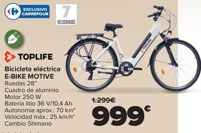 Oferta de Toplife - Bicicleta Eléctrica E-Bike Motive por 999€ en Carrefour