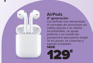 Oferta de Apple - Airpods 2 2ª Generación por 129€ en Carrefour