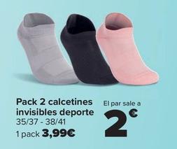 Oferta de Tex - Pack 2 Calcetines Invisibles Deporte por 3,99€ en Carrefour