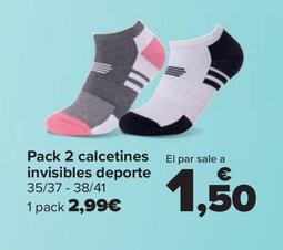 Oferta de Tex - Pack 2 Calcetines Invisibles Deporte por 2,99€ en Carrefour